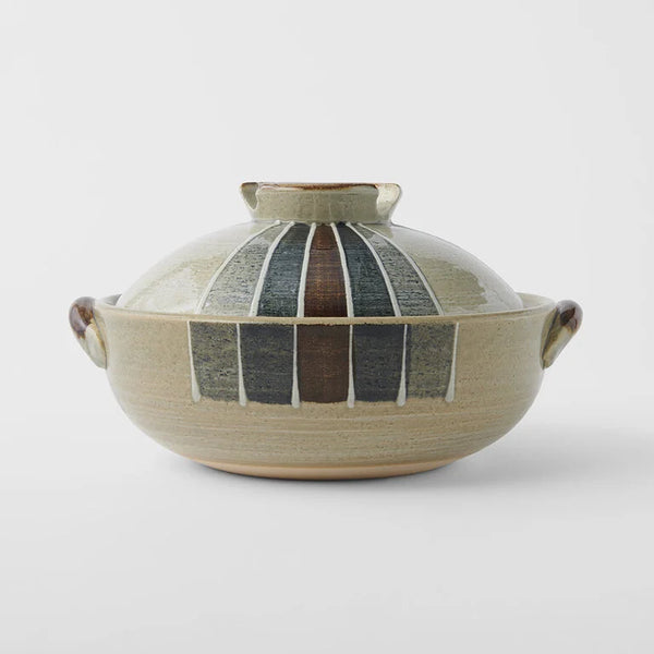Donabe 2.3lt / Retro Stripe Glaze