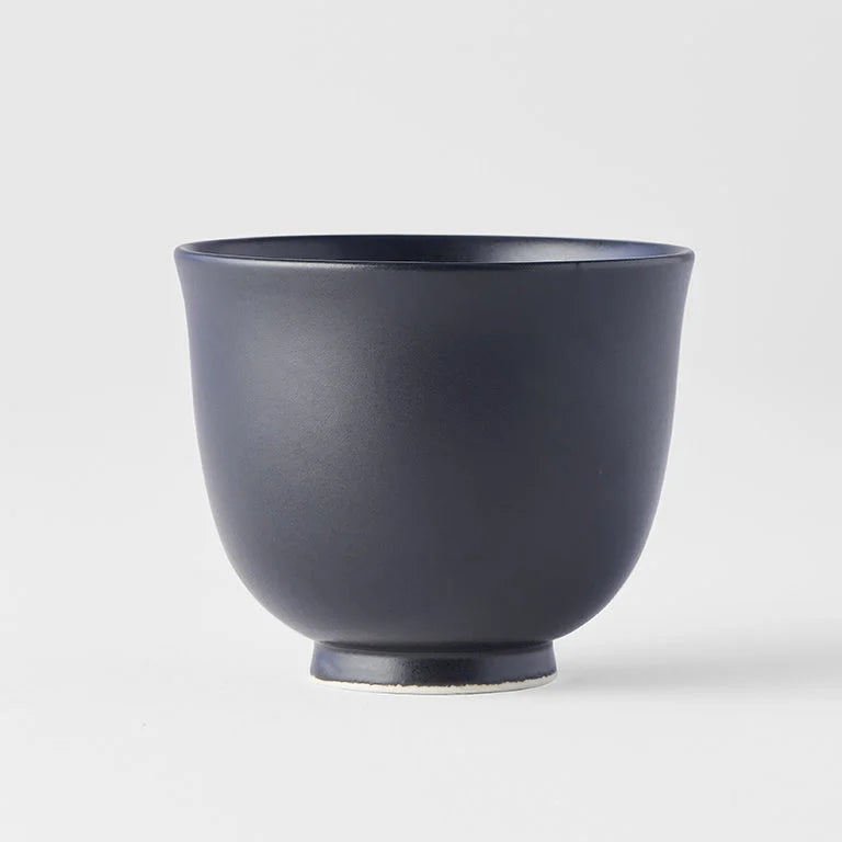 Fluted Teacup 150ml / Matte Black Glaze |Made in Japan |BEON