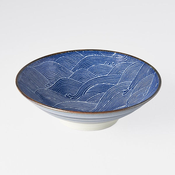 Ramen Bowl 24.5cm / Blue Wave Pattern