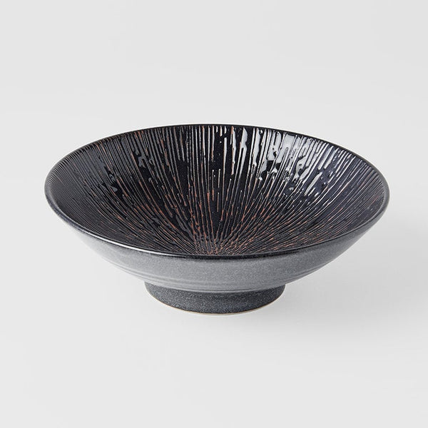 Ramen Bowl 24cm / Bronze Converging Line Glaze