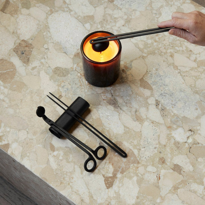 Audo CPH Clip Candle Care Kit by Audo Copenhagen - Product Information: Designed for optimal candle care and performance, the four-piece Candle Care Kit includes elegant tools in powder-coated metal. A candle snuffer, wick trimmer and pick ensure less smo