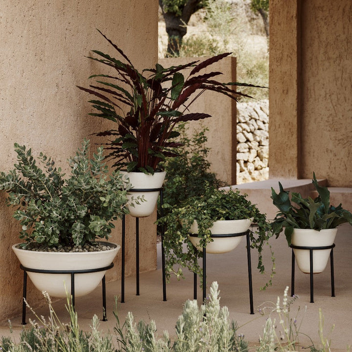 Audo CPH Daiza Planter (Height 45 cm / Diam. 35 cm), Ivory by Audo Copenhagen - Product Information: Taking its cues from ancient amphoras, the Daiza Planter is shaped from stoneware and finished with a glossy, reactive glaze that lends the design a beaut