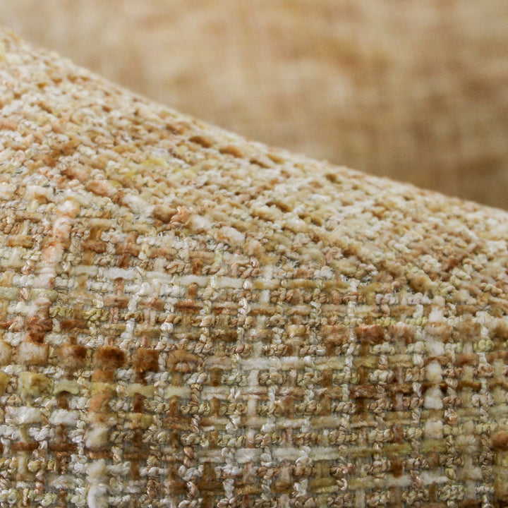 Aslan Occasional Chair Honey The Aslan Occasional Chair invites you to sink into plush comfort with its curved silhouette and soft, textured upholstery. This chair introduces a vibrant, multi-coloured fabric that adds bold personality while maintaining a