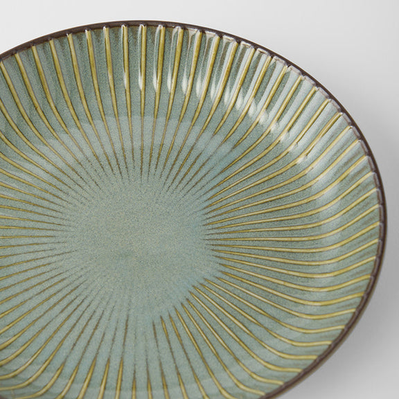Home Plate High Rim 22.5cm Green Sendan Glaze
