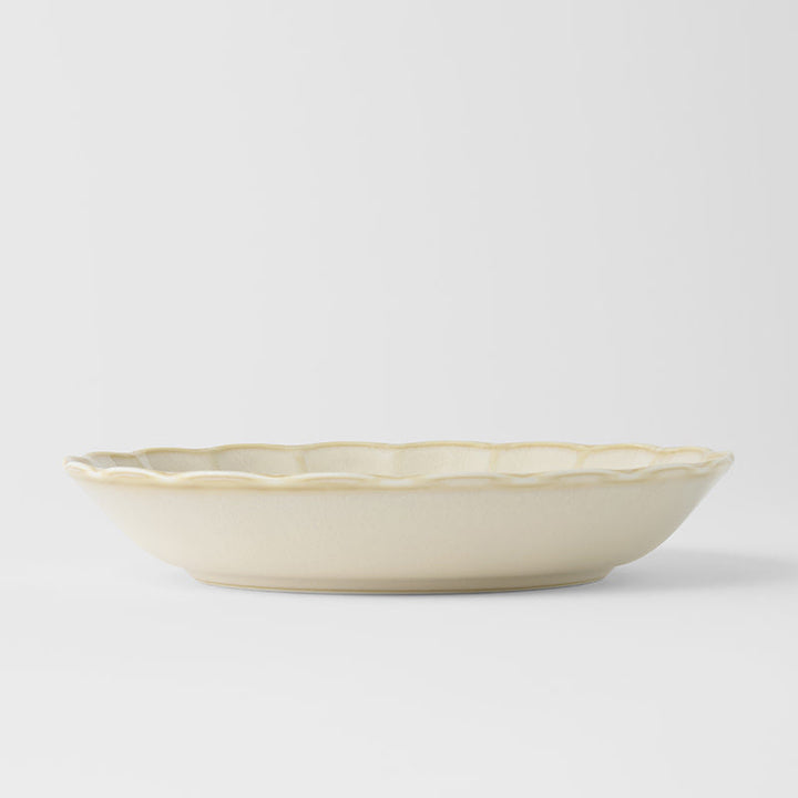 Home Plate High Rim 21.8cm Ivory Rinka Glaze