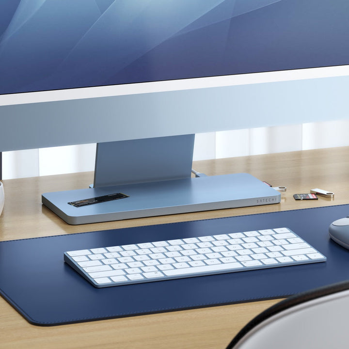 Satechi USB-C Slim Dock for 24” iMac Designed to fit the 2021 iMac (24-inch) exclusively, the Satechi USB-C Slim Dock for 24” iMac provides a built-in enclosure to add external storage to your iMac and convenient access for all your most-loved ports and p