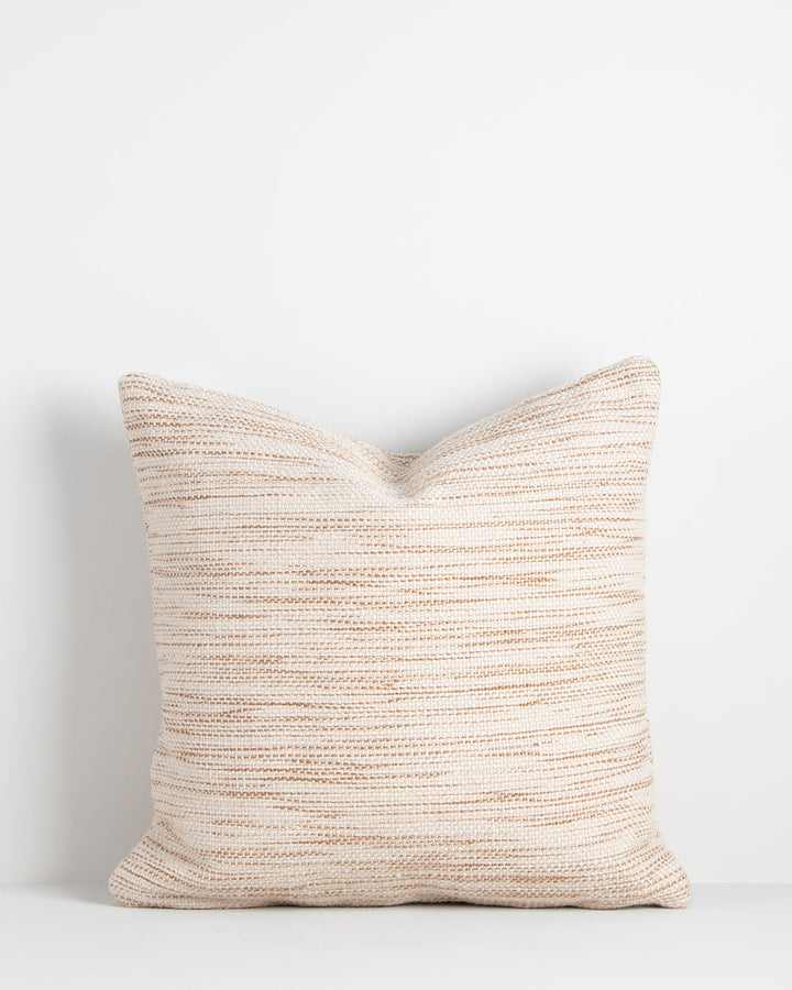 Chandler Cushion Create an outdoor sanctuary with the pared-back design of our Chandler cushion. Handwoven in a textural two-tone yarn, the simple design and soft colourway make the perfect combination for easy summer living. This piece works just as well