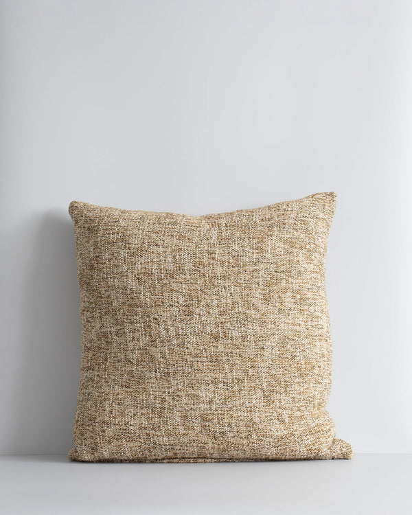 Cumbria Cushion Earthy colourways of marled yarn create the subtle tone of our Cumbria cushion. Handwoven in shades of dijon and ecru, the texture and soft mottled effect makes this a timeless piece for a grounded and restorative interior. Use as a pairin