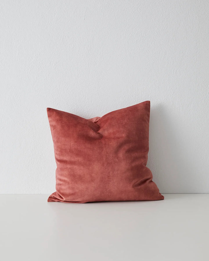 Ava Coral Cushion - Vibrant Velvet Perfect for Any Space Discover the Ava Coral cushion, a soft velvet accessory in vibrant pink with red undertones. Perfect for any decor!