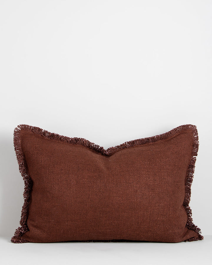 Dover Cushion Crafted from thick strands of yarn, the simple weave and soft, fringed edging adds an inviting touch of texture and colour to your space. Australian Stock Buy at beon.com.au