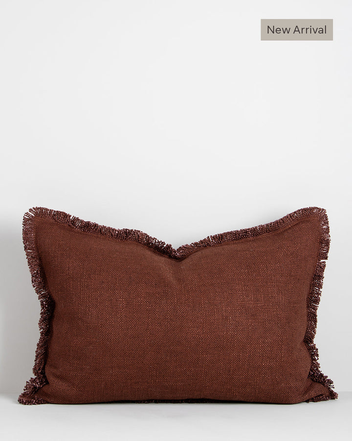 Dover Cushion Crafted from thick strands of yarn, the simple weave and soft, fringed edging adds an inviting touch of texture and colour to your space. Australian Stock Buy at beon.com.au