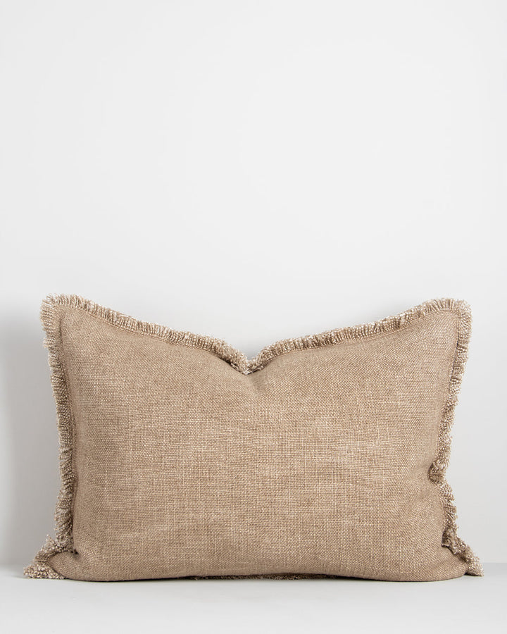 Dover Cushion Crafted from thick strands of yarn, the simple weave and soft, fringed edging adds an inviting touch of texture and colour to your space. Australian Stock Buy at beon.com.au