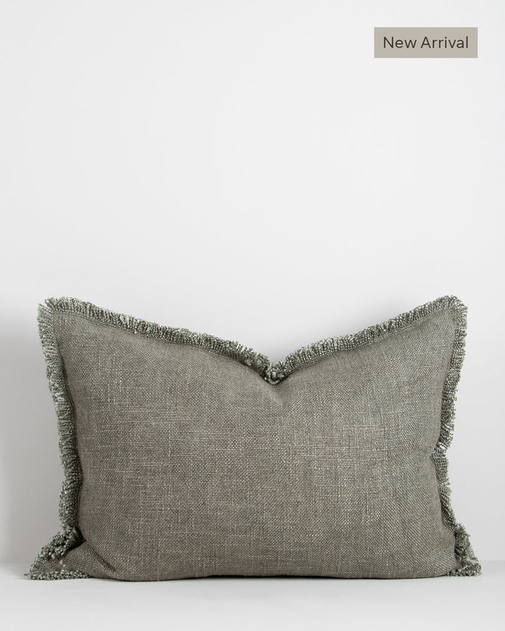 Dover Cushion Crafted from thick strands of yarn, the simple weave and soft, fringed edging adds an inviting touch of texture and colour to your space. Australian Stock Buy at beon.com.au