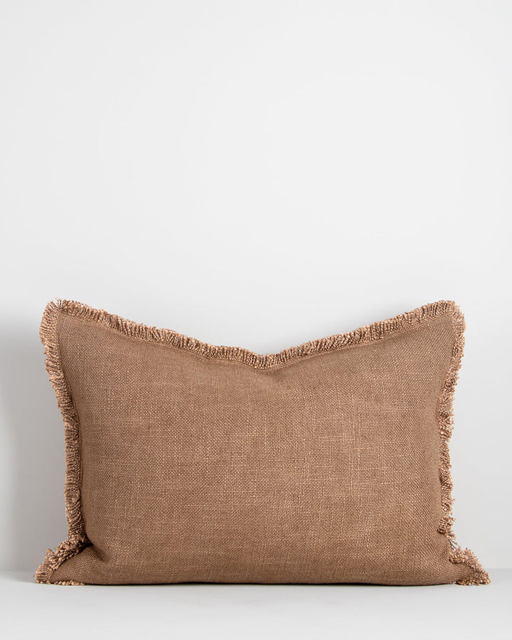 Dover Cushion Crafted from thick strands of yarn, the simple weave and soft, fringed edging adds an inviting touch of texture and colour to your space. Australian Stock Buy at beon.com.au