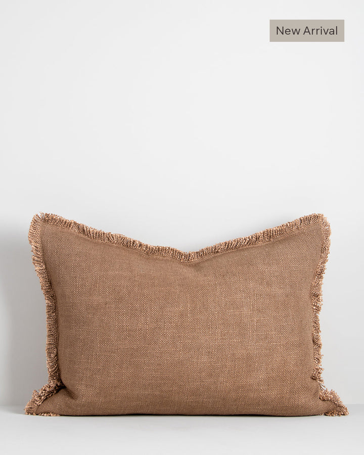 Dover Cushion Crafted from thick strands of yarn, the simple weave and soft, fringed edging adds an inviting touch of texture and colour to your space. Australian Stock Buy at beon.com.au