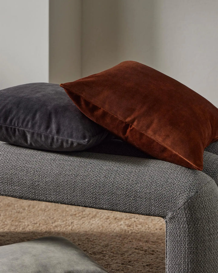 Ava Coal Cushion - Soft Velvet Elegance Discover Ava Coal’s luxurious, velvet-like texture in rich dark grey. Perfect for elevating your decor with style.