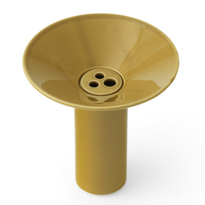 Audo CPH Hana Vase (Height 14.5 cm), Ochre by Audo Copenhagen - Product Information:Hana is inspired by ikebana, the ancient Japanese art of flower arranging that uses few but carefully chosen and artfully positioned stems. Shaped around a central ceramic