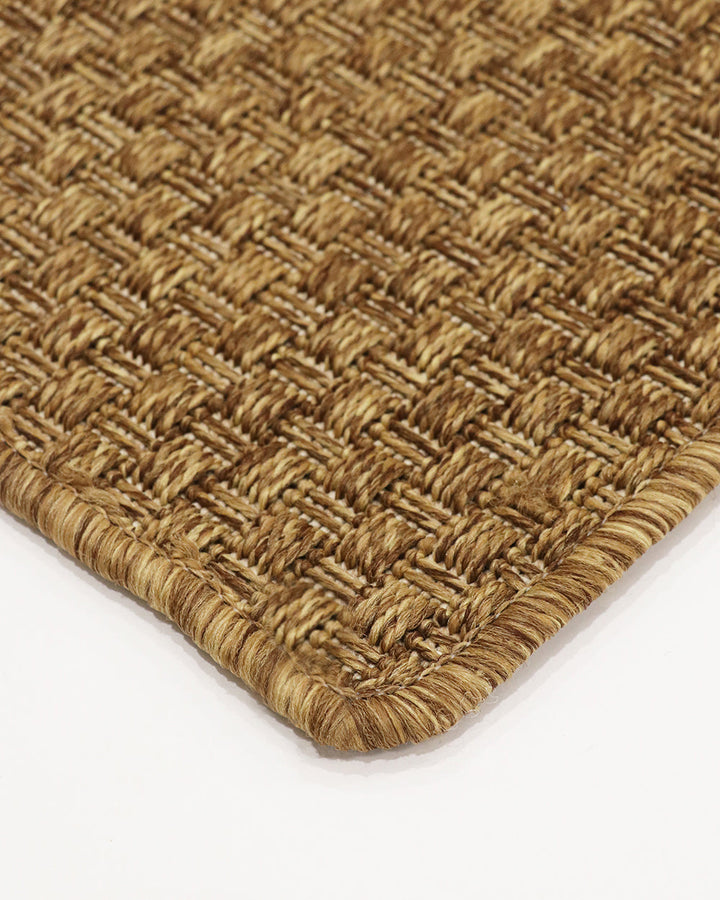 Flax Floor Rug The attractive basket-weave texture and golden tone of the Flax rug provides a great base for entertaining areas. The simple, textural design makes this piece easy to pair with flooring, furniture, and soft furnishings. Suitable for use in