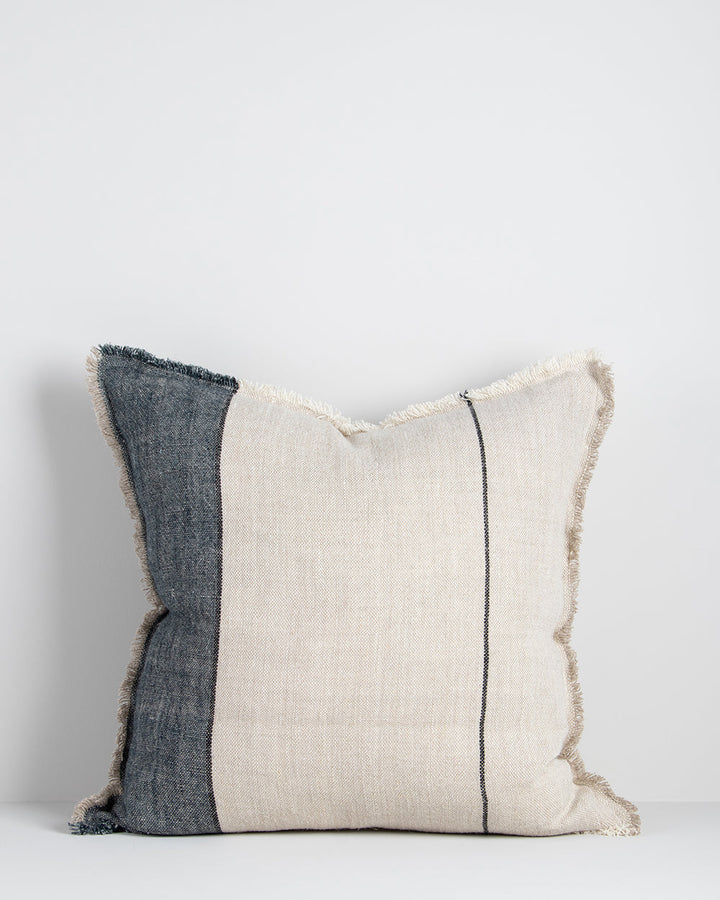 Frankton Cushion Country charm is given a contemporary twist with the raw fringing and understated texture of our Frankton cushion. Crafted from thick, textural linen, an asymmetric stripe design creates a modern take on this classic style. Australian Sto