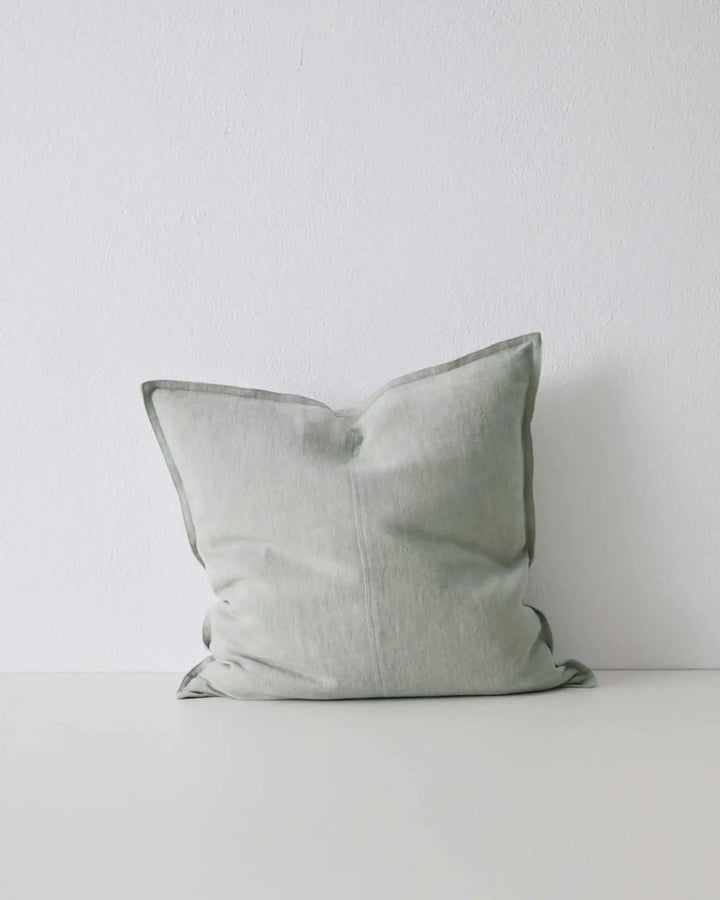 Como Laurel Cushion – Soft Eucalyptus Green-Grey Discover the calming Como Laurel cushion, crafted from premium European linen for a soft and stylish addition to your decor.