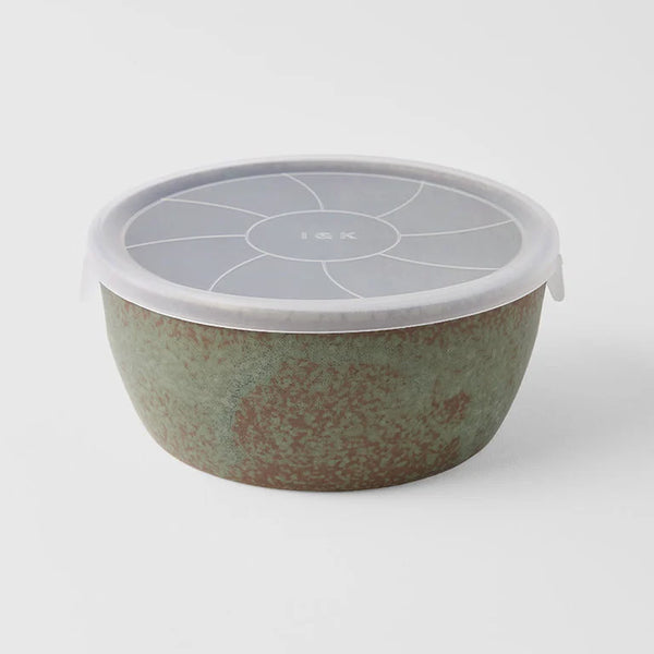 Lidded Bowl 13cm / Green Fade Glaze