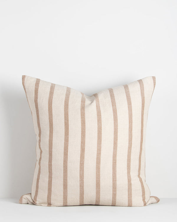 Hampton Cushion Conjure feelings of a simpler lifestyle with the understated, timeless aesthetic of our Hampton cushion. Handwoven from a blend of natural fibres, the casual stripe design is perfect for styling a pared-back, thoughtfully crafted space. Au