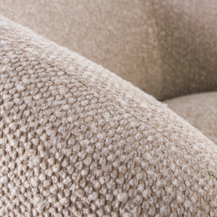 Aslan Occasional Chair Beige Immerse yourself in the plush embrace of our Aslan Occasional Chair and its soft, textured fabric and sink into a world of unmatched relaxation. The neutral tones and gracefully curved design contribute to a timeless yet uniqu