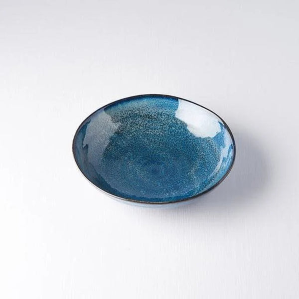 Organic Shallow Bowl 21cm / Indigo Blue Glaze