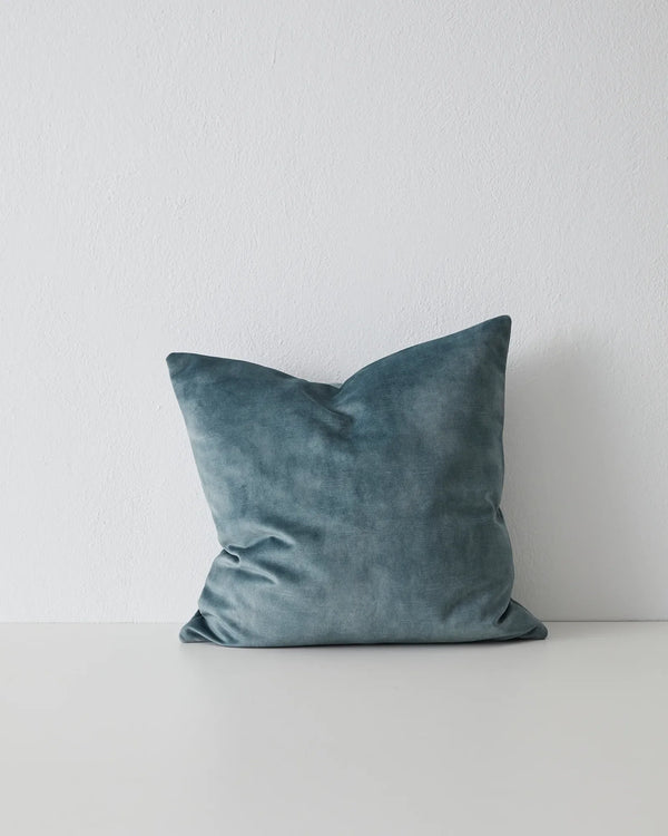 Ava Aqua Cushion - Velvet Luxury in Tranquil Blue Discover the Ava Aqua cushion, featuring a rich velvet texture and cool tones for a tranquil ambiance. Perfect addition to any decor.
