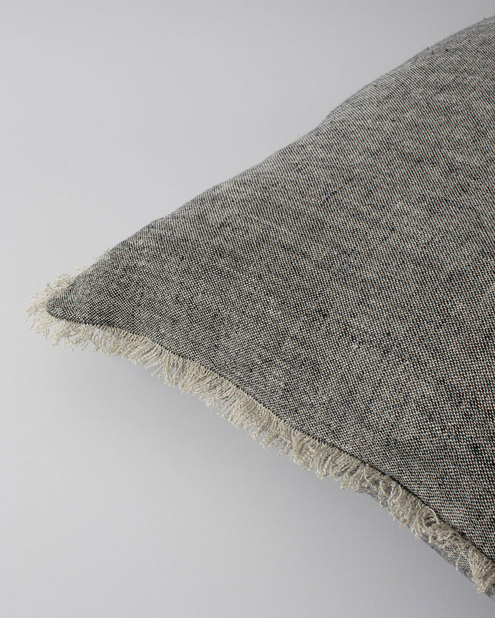 Keaton Cushion Add subtle colour to your interior with carefully woven, chambray aesthetic of the Keaton. Crafted from 100% linen, the considered two-tone texture and soft fringing makes this an ideal addition for a relaxed interior space. Australian Stoc