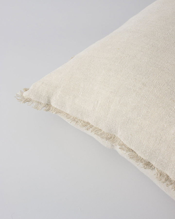 Keaton Cushion Add subtle colour to your interior with carefully woven, chambray aesthetic of the Keaton. Crafted from 100% linen, the considered two-tone texture and soft fringing makes this an ideal addition for a relaxed interior space. Australian Stoc