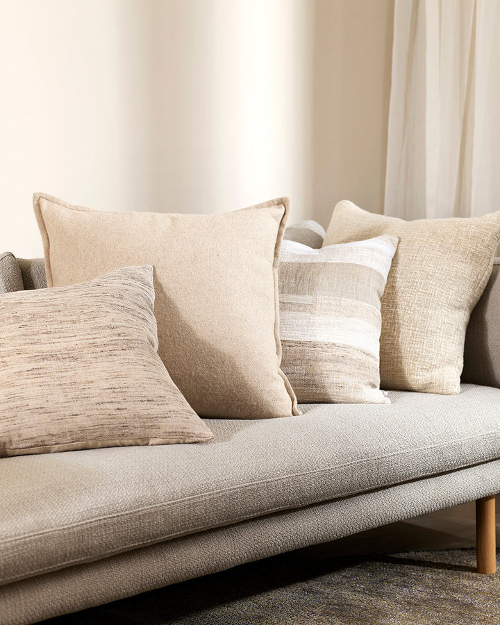 Maximus Cushion Pared-back design and a natural earthy tone gives Maximus a warm, organic look. Crafted from a blend of densely felted wool, this generous cushion offers a balanced, harmonious way of living. Australian Stock Buy at beon.com.au