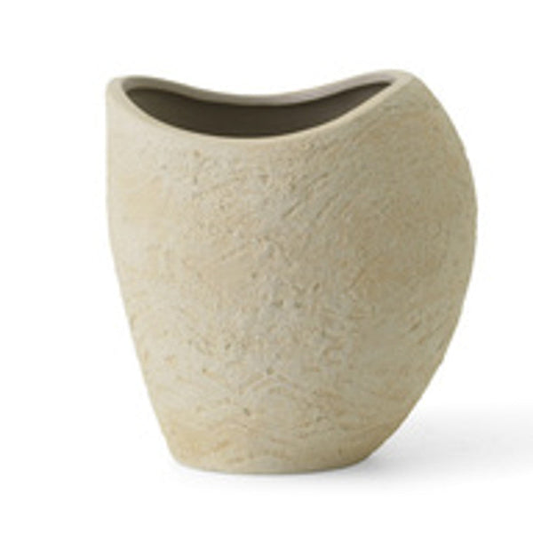 Audo CPH Plantas Planter (Height 24 cm), Ivory by Audo Copenhagen - Product Information: Characterised by their curves and irregular, furrowed surface, the Plantas Planters are made from matte ivory stoneware with a textured, natural appearance. Each piec