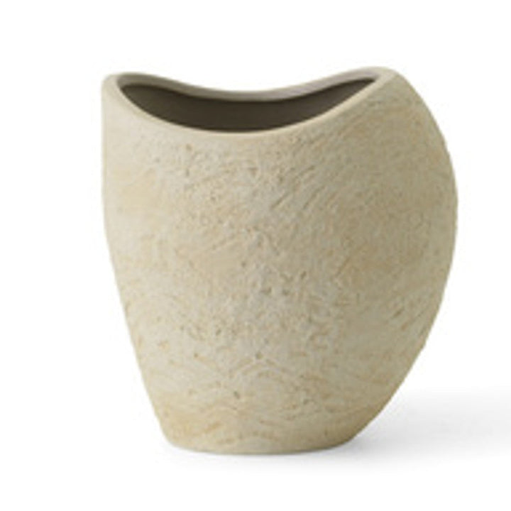 Audo CPH Plantas Planter (Height 24 cm), Ivory by Audo Copenhagen - Product Information: Characterised by their curves and irregular, furrowed surface, the Plantas Planters are made from matte ivory stoneware with a textured, natural appearance. Each piec