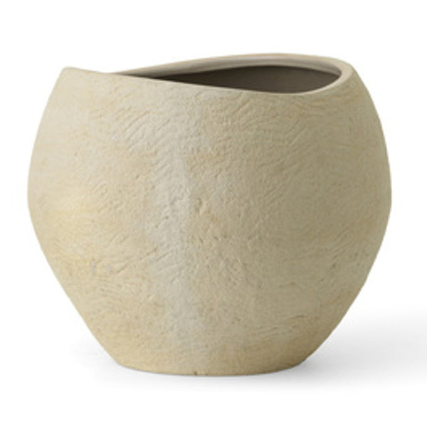 Audo CPH Plantas Planter (Height 32 cm), Ivory by Audo Copenhagen - Product Information: Characterised by their curves and irregular, furrowed surface, the Plantas Planters are made from matte ivory stoneware with a textured, natural appearance. Each piec