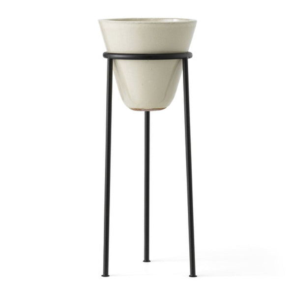 Audo CPH Daiza Planter (Height 65 cm / Diam. 25 cm), Ivory by Audo Copenhagen - Product Information: Taking its cues from ancient amphoras, the Daiza Planter is shaped from stoneware and finished with a glossy, reactive glaze that lends the design a beaut
