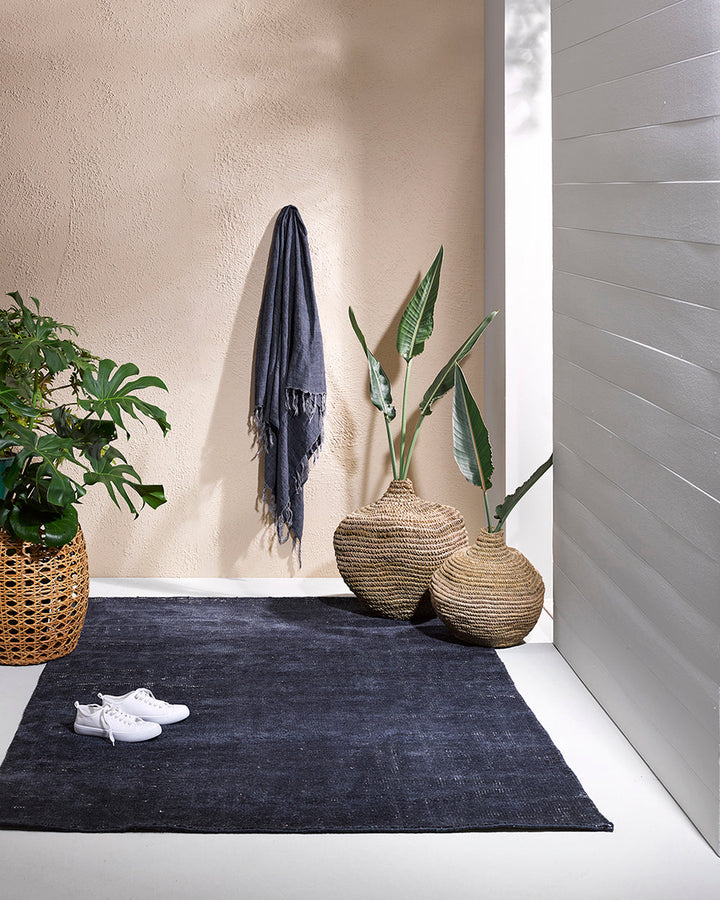 Orakei Floor Rug The Orakei outdoor rug is incredibly versatile, being suitable for both indoor and outdoor spaces. Handwoven from 100% PET fibres (derived from recycled plastic bottles). The hard-wearing nature of the Orakei makes it perfect for busy hou