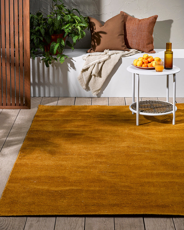 Orakei Floor Rug The Orakei outdoor rug is incredibly versatile, being suitable for both indoor and outdoor spaces. Handwoven from 100% PET fibres (derived from recycled plastic bottles). The hard-wearing nature of the Orakei makes it perfect for busy hou