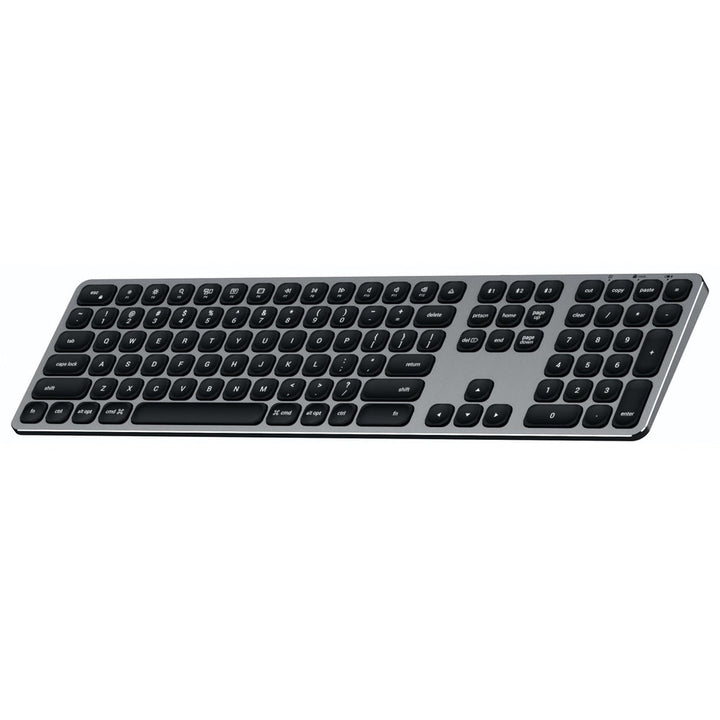 Satechi Aluminium Bluetooth Keyboard Featuring enhanced scissor-switch keys and an extended keyboard layout, the Satechi Aluminum Bluetooth Wireless Keyboard is a perfect solution for your modern setup. Use the keyboard's designated keys to easily assign