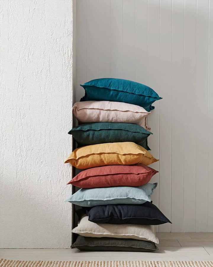 Como Forest Luxe Linen Cushion - 40cm x 60cm Discover the Como Forest cushion, crafted from premium stonewashed linen for a vintage feel. Ideal for any space!