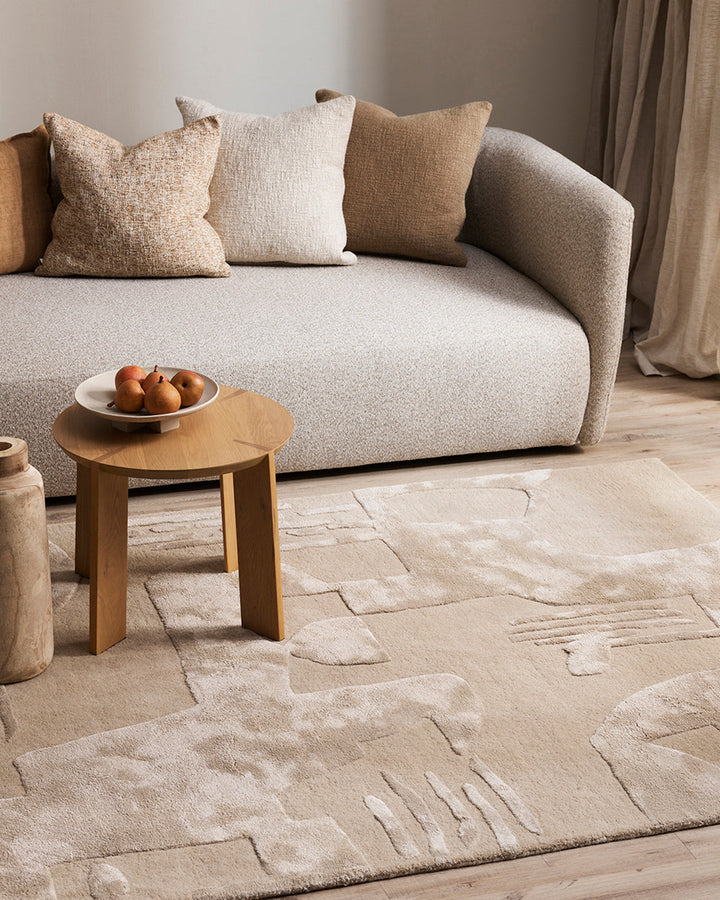 Paolo Floor Rug Bring modern, sculptural style to your space with the visual beauty of our Paolo floor rug. Inspired by brutalist forms, this luxurious floor rug creates dramatic spaces with its distinctive patterning and soft underfoot texture. Handtufte