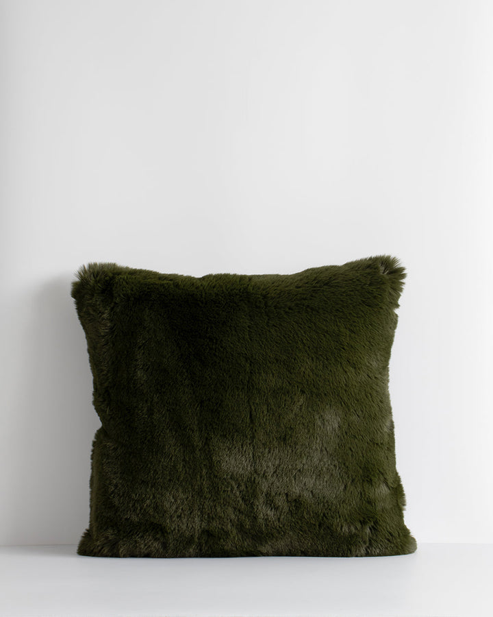 Pele Cushion Relax into the soft, plush pile of Pele faux fur. Crafted from dense strands of fur in a rich seaweed tone, these sumptuous pieces are designed to add a tactile, cosy aesthetic to your space. Irresistible to both look at and touch, this colou