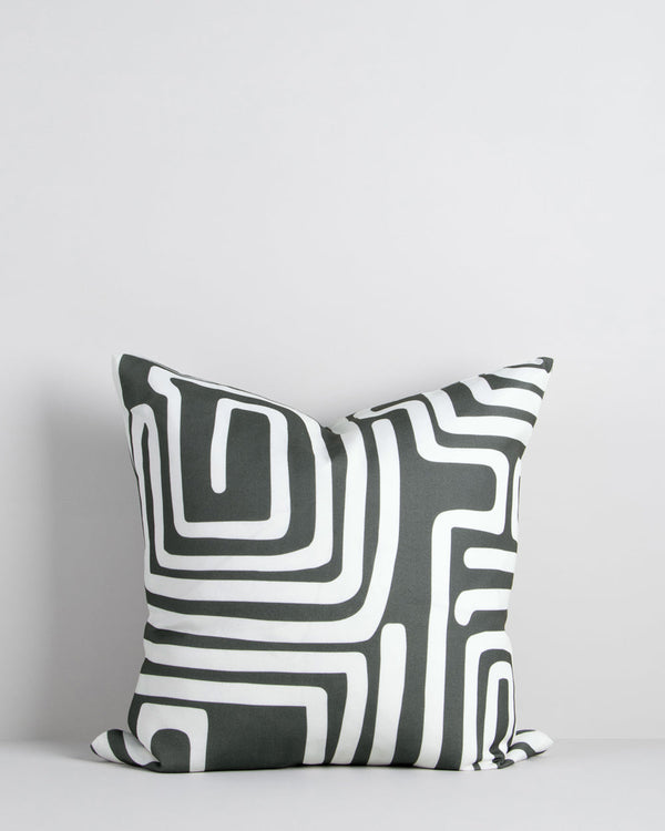 Pico Cushion Evoke a vibrant, global vibe with the hand-drawn design of our Pico cushion. Primal and abstract, this striking cushion makes a statement with a thyme toned design captured on a fresh white base. Created from 100% polyester, the durable natur