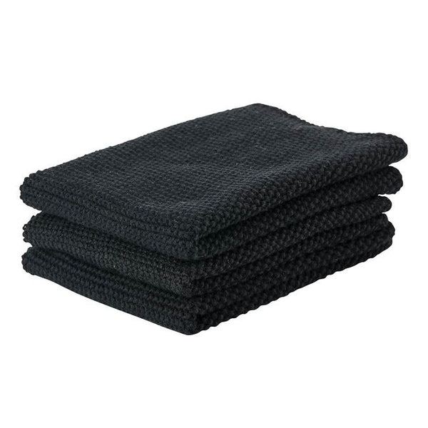 Cotton Knitted Dish Cloth, Black