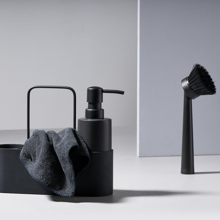 Dishwashing Set with Round Dispenser, Black