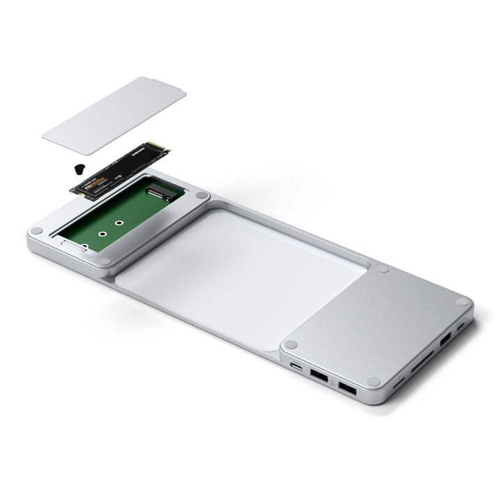 Satechi USB-C Slim Dock for 24” iMac Designed to fit the 2021 iMac (24-inch) exclusively, the Satechi USB-C Slim Dock for 24” iMac provides a built-in enclosure to add external storage to your iMac and convenient access for all your most-loved ports and p