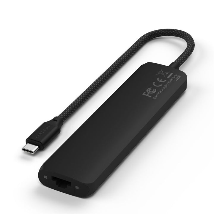 Satechi 7-in-1 USB-C Slim Multi-Port Adapter with Ethernet Black