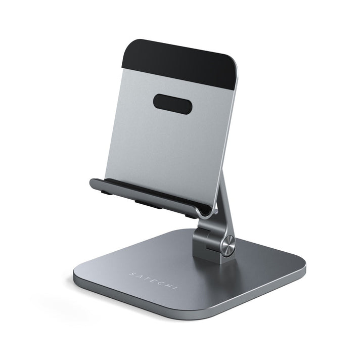 Satechi Aluminum Desktop Stand for iPad Pro (Space Grey) Elevate your iPad to a multi-purpose station with the Satechi Aluminium Desktop Stand for iPad. Equipped with adjustable mount and base hinges with a foldable design, the Desktop Stand easily create