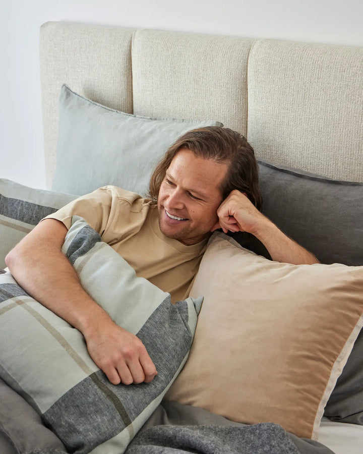 Dante Laurel Aero finished and soft to touch, Dante is a superb linen addition that will add a pop of lineal interest with the flexibility to be a feature, or a timeless companion pattern.Made from luxurious European linen, Dante Laurel is a fresh trans-s