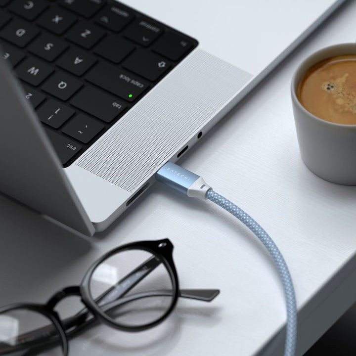 Satechi USB-C to USB-C 100W Charging Cable - 2m The Satechi USB-C to USB-C Charging Cable is your high-speed charging solution for Type-C devices. Featuring reversible USB-C connectors on each side, the cable fully supports Power Delivery and data transfe